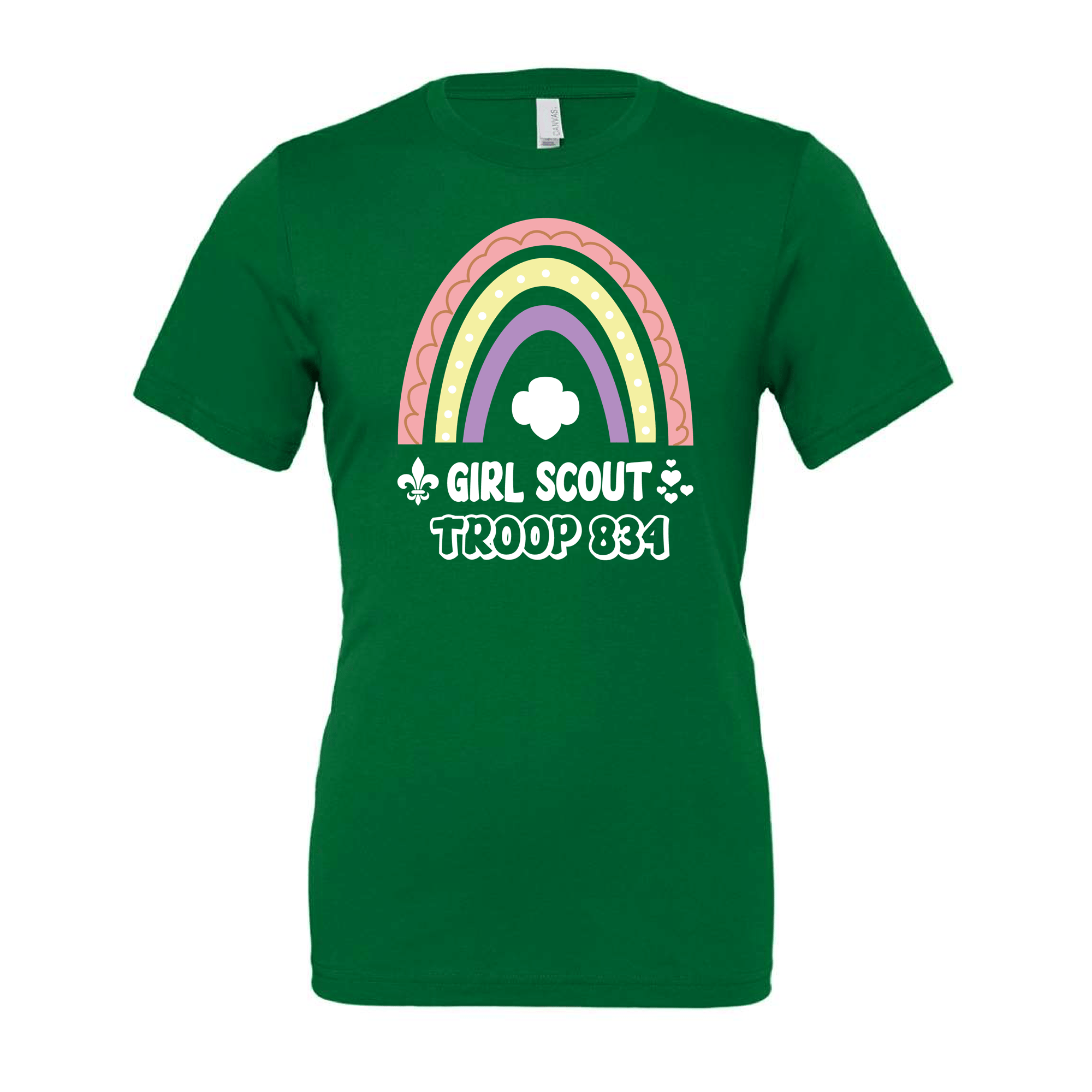 Girl Scout Troop 834 - Rainbow - T-Shirt - Kelly | LocalThreadsTX